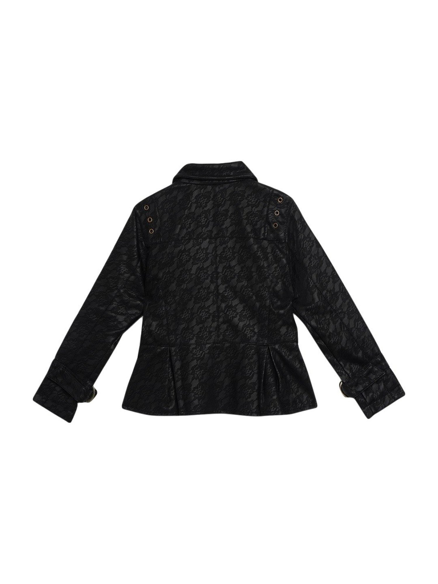 Elle Kids Black Self Pattern Jacket
