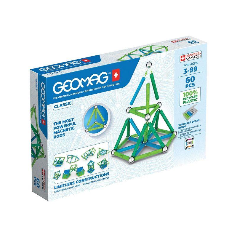 Geomag GREEN LINE Color Magnetic Building Set 60pc