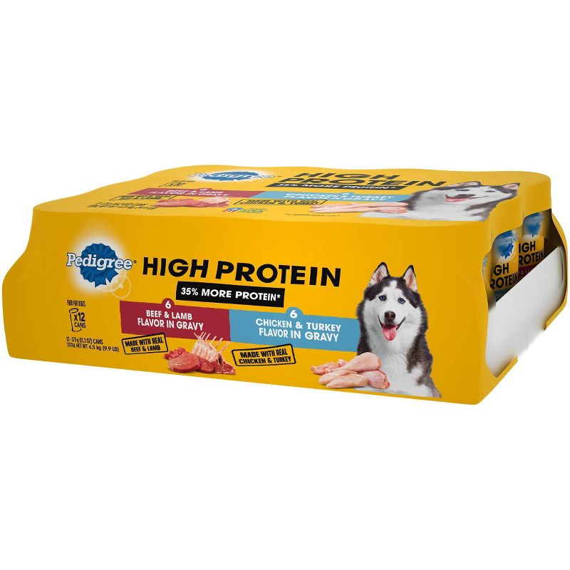 Pedigree High Protein In Gravy Beef & Lamb & Chicken & Turkey Wet Dog Food - 13.2oz/12ct Variety Pack
