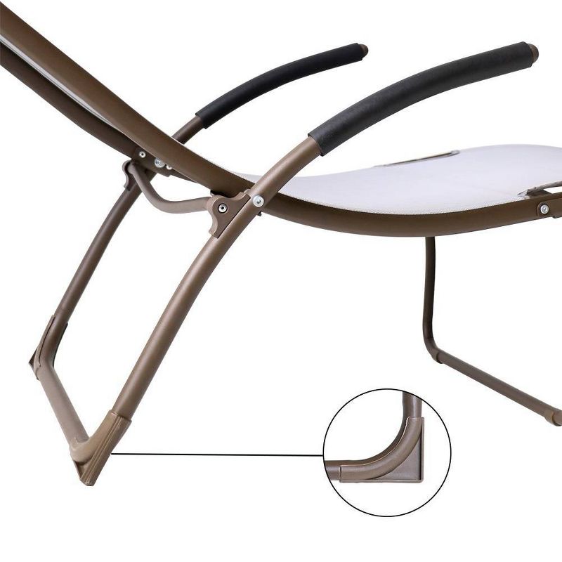 2pc Outdoor Portable Reclining Chaise Lounge Chairs - Light Gray - Crestlive Products