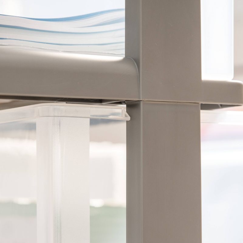 Homz 4-Drawer Medium Rolling Storage Cart - Black with Smoke Drawers