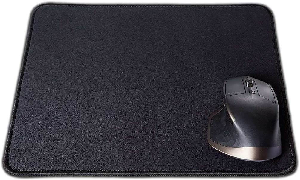 KAZAIRA Original Gaming Mouse Pad with Anti-Fray Stitched Edges - 13" x 11" - Black