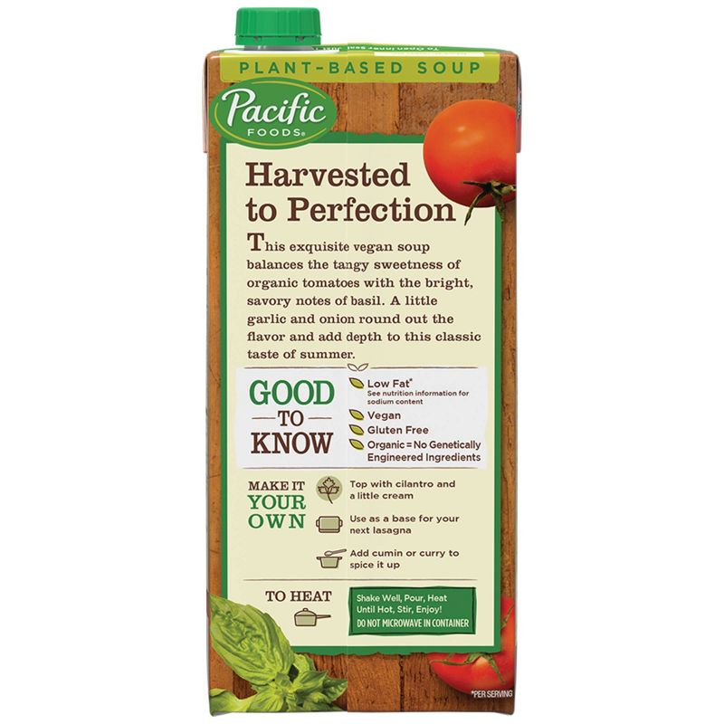 Pacific Foods Organic Vegan Tomato Basil Soup - 32oz