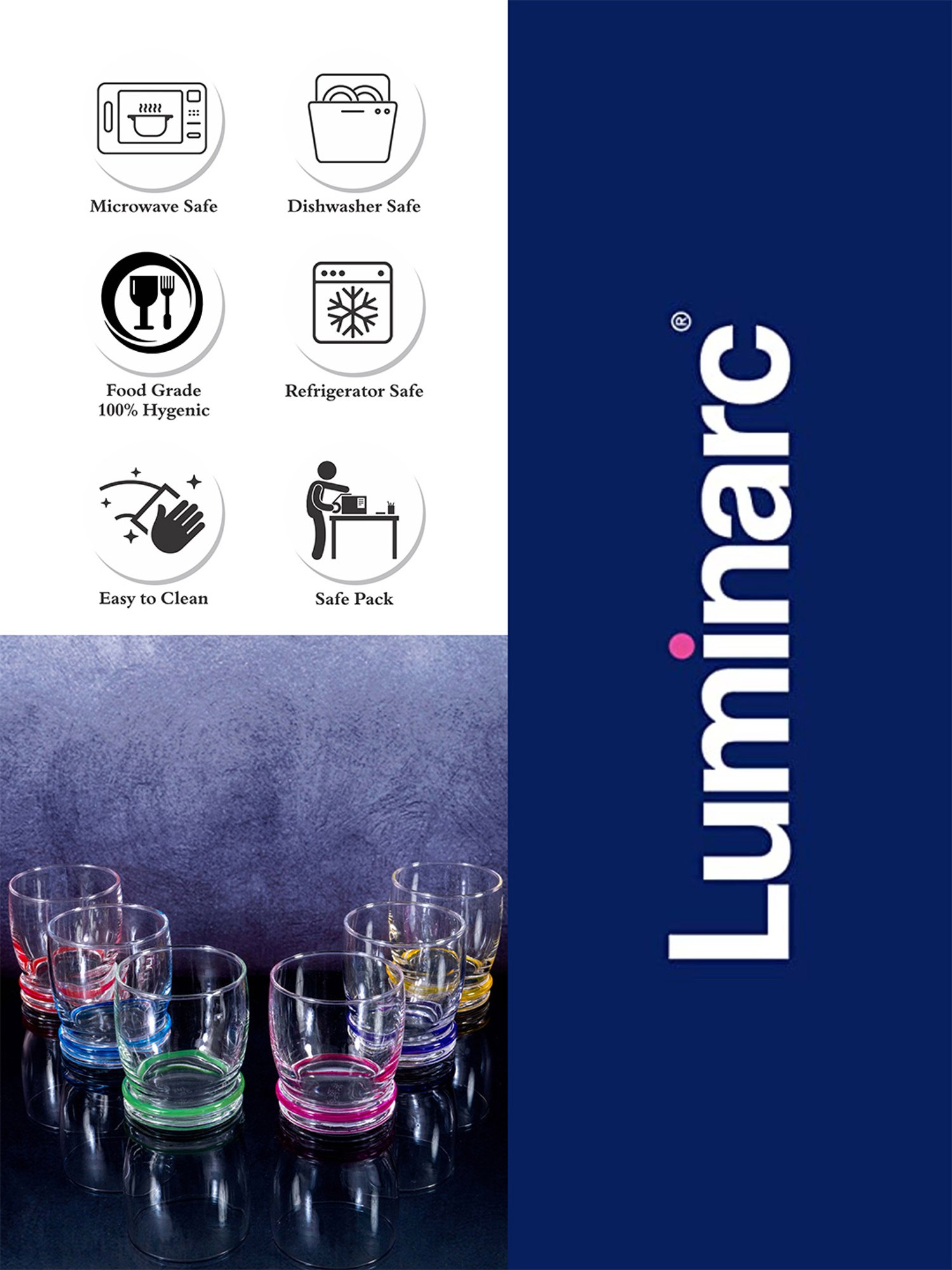 Luminarc Transparent Glass Everyday Glasses - Set of 6 (310ml)