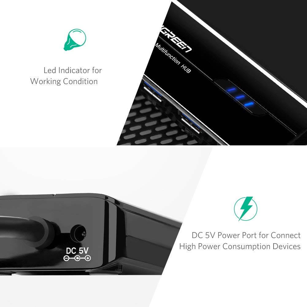 Updated 3-Port USB 3.0 Hub with RJ45 10/100/1000 Gigabit Ethernet Adapter Converter LAN Wired USB Network Adapter, USB 3.0/Type C to RJ45 1 Gigabit Port for Ultrabooks, Notebooks, Tablets and More