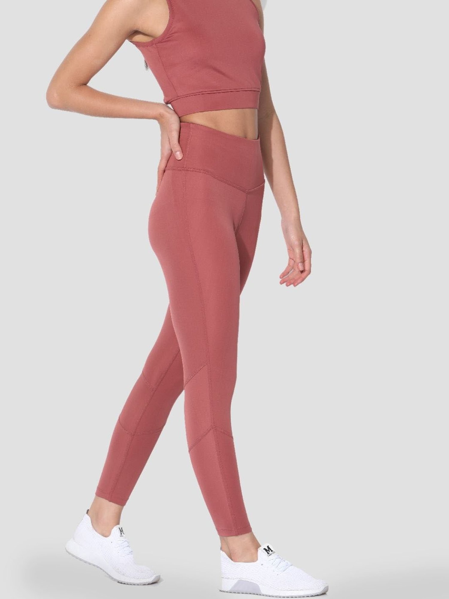 SILVERTRAQ Dusty Pink Logo Print Leggings