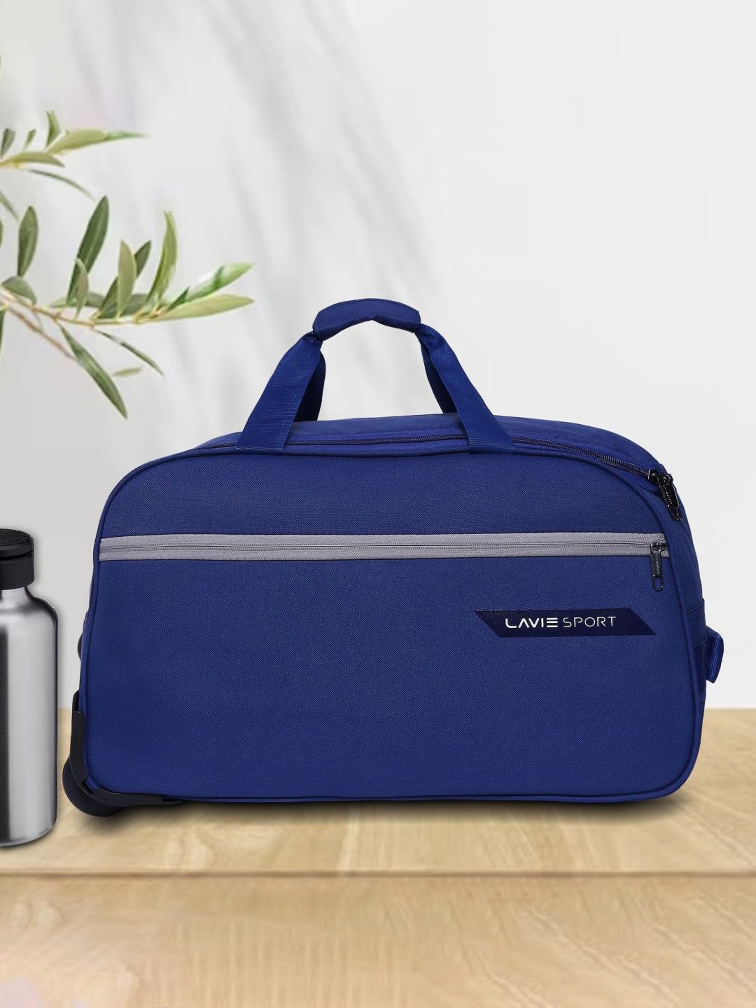 Lavie Sport Large Size 63 Cms Lino Wheel Duffle Bag | (Navy)
