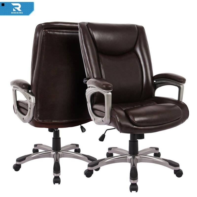 Ergonomic Memory Foam Executive Office Chair - Adjustable Height Built-in Lumbar Support Tilt Angle Computer Desk Chair, Swivel Thick Padded for Comfort