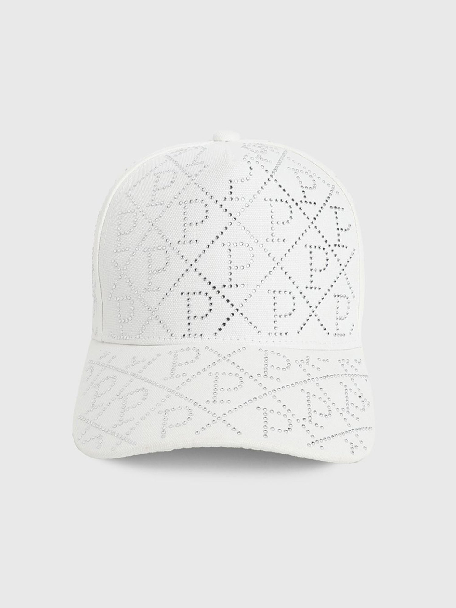 HauteSauce White Studded Alphabet Baseball Cap