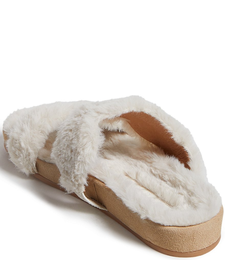 Jack Rogers Lauren Comfort Cozy Faux Fur Slides