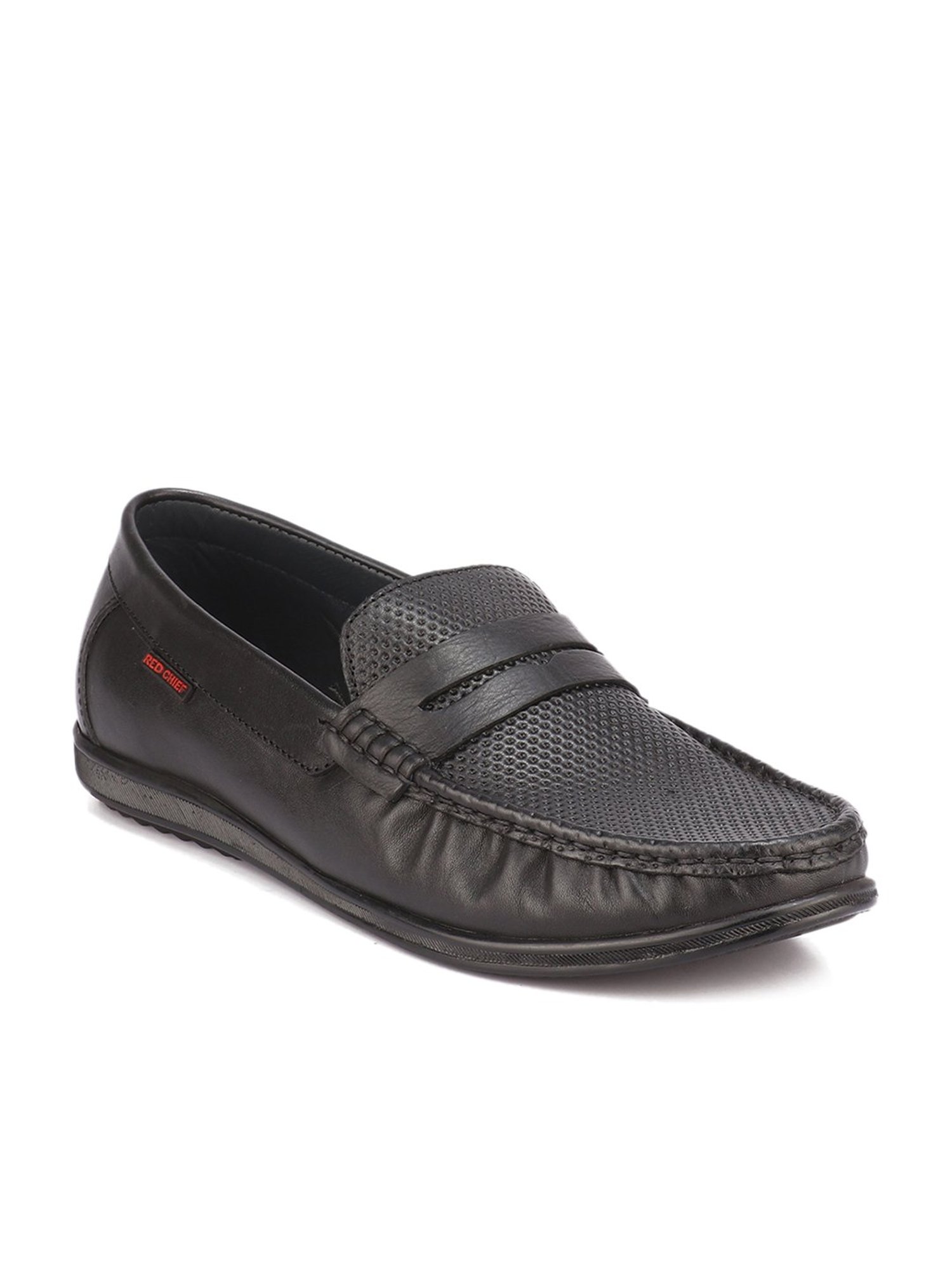 Red Chief Men's Black Casual Loafers