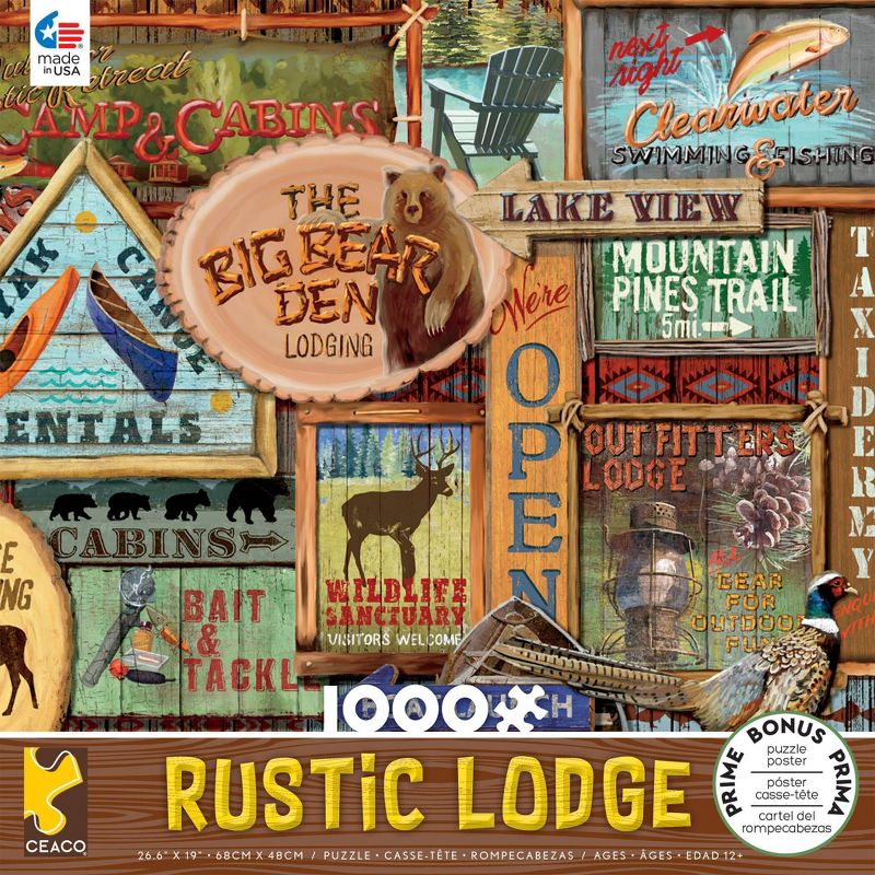 Ceaco Rustic Lodge: Rustic Signs Jigsaw Puzzle - 1000pc