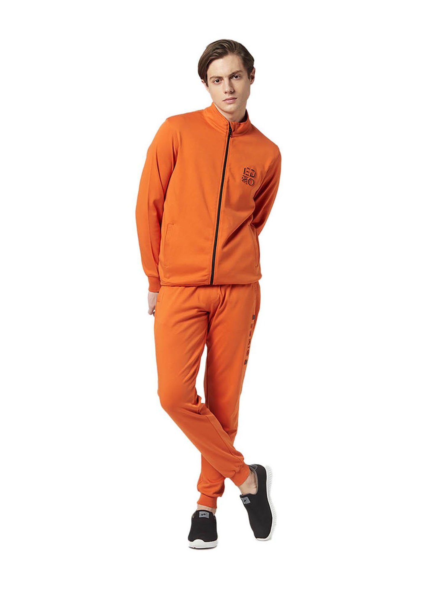 EDRIO Orange Regular Fit Tracksuit