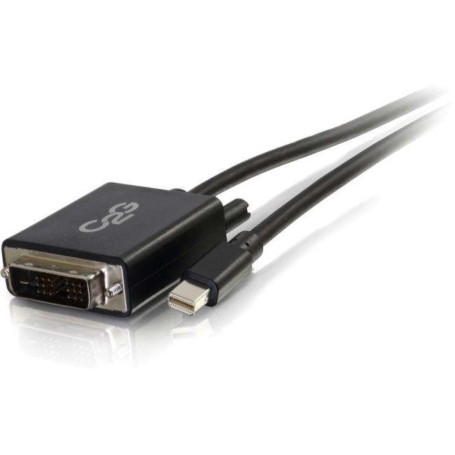C2G 54335 C2G 6ft Mini DisplayPort Male to Single Link DVI-D Male Adapter Cable - Black - DisplayPort/DVI-D for Monitor, Notebook, Tablet - 6 ft - 1 x Mini DisplayPort Male Digital Audio/Video - 1 x