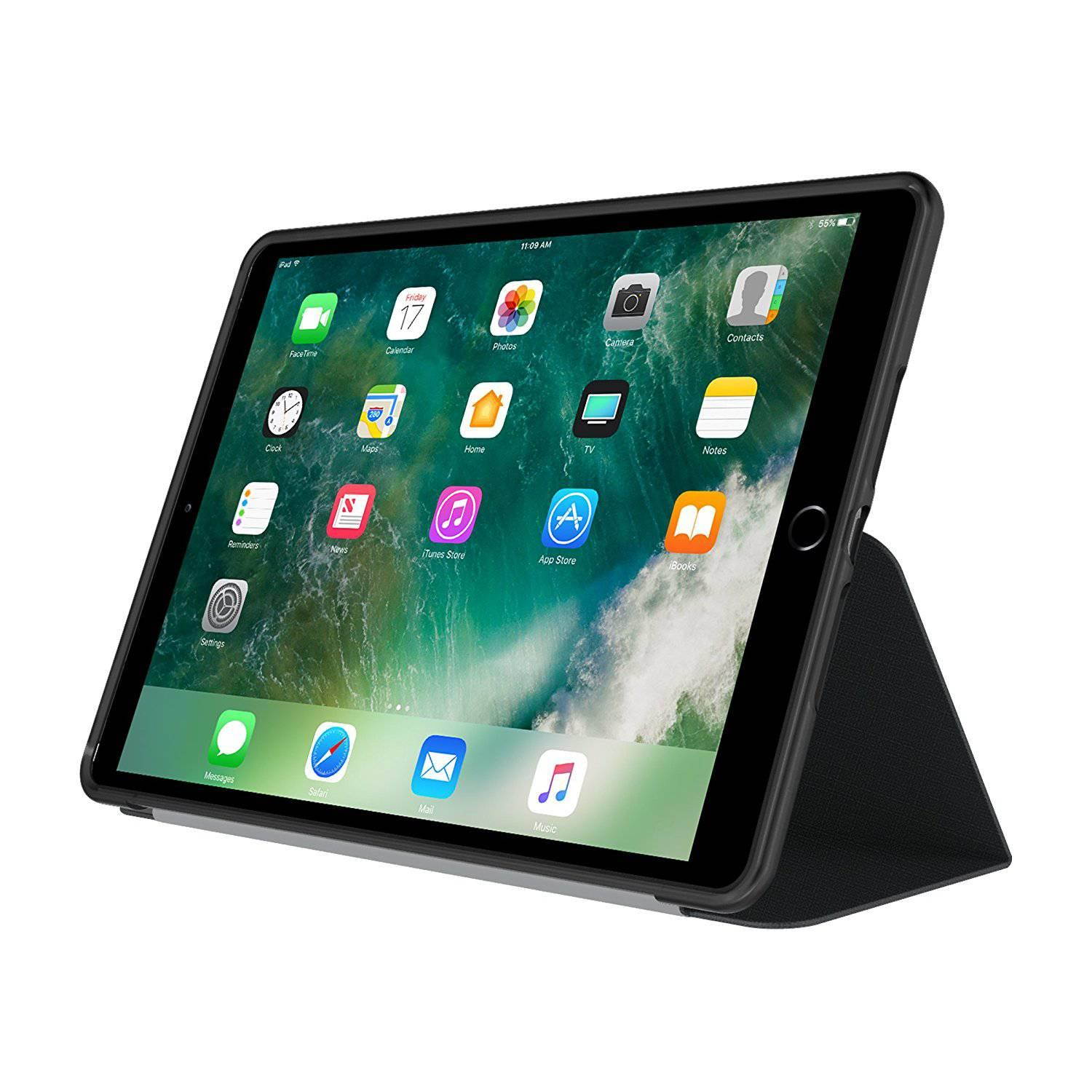 Incipio Clarion iPad Pro 10.5 (2017) Folio Case with Leather Front Cover and Translucent Back for iPad Pro 10.5 (2017) - Black