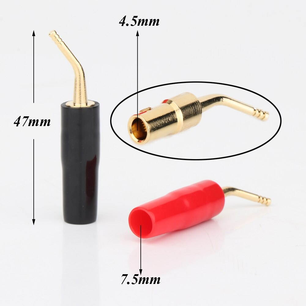 4pieces Gold plated  Balance Audio Plug HIFI Connector Screw Pin Angel Wire Screws Lock For Musical HiFi Audio