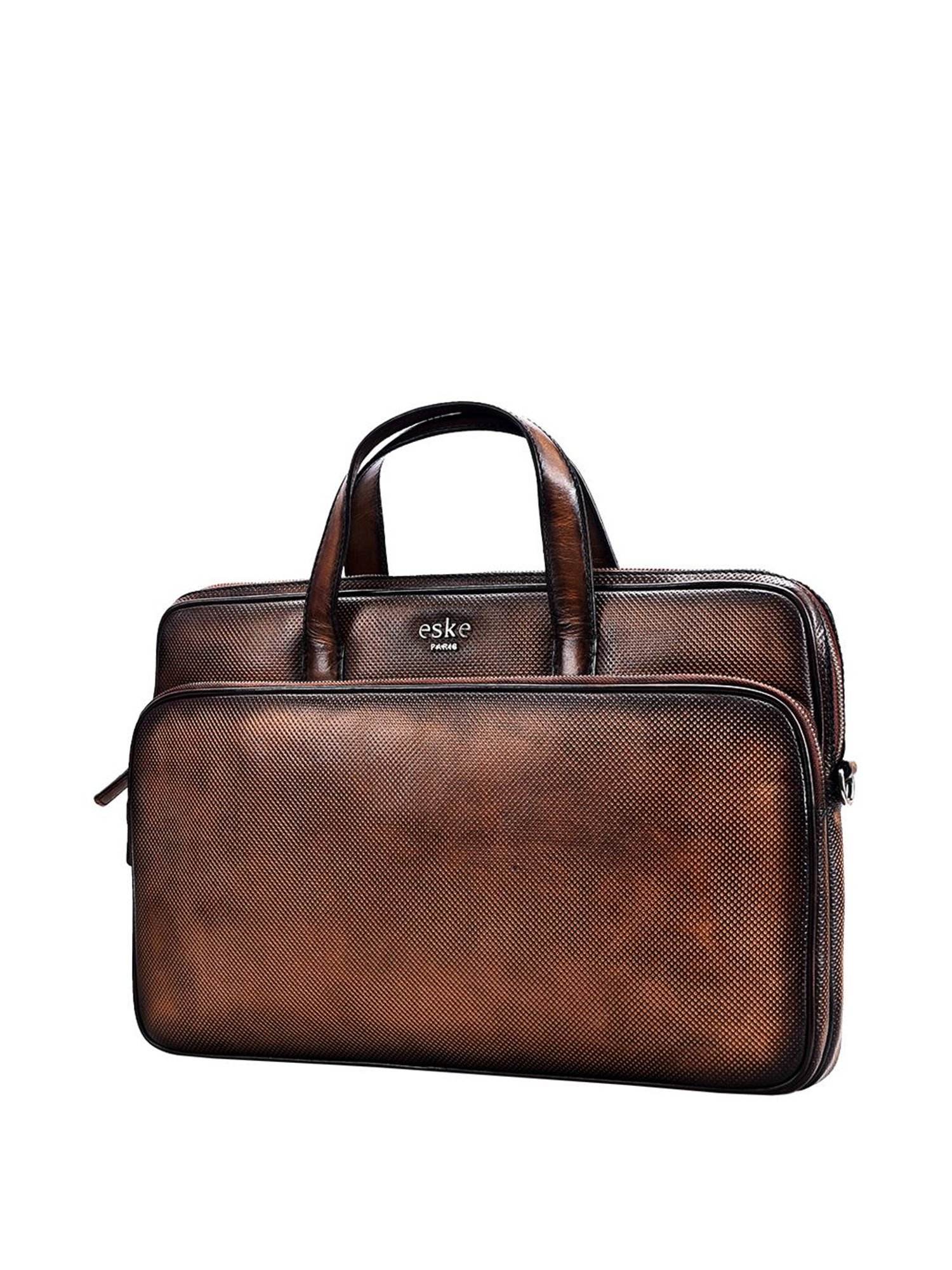 Eske Cedro Brown Leather Medium Laptop Messenger Bag