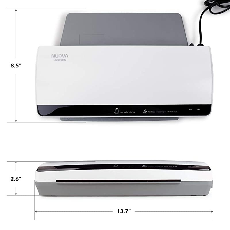 LM992HC Dual Mode Thermal Cold Laminator 9 Max Width Quick WarmUp White