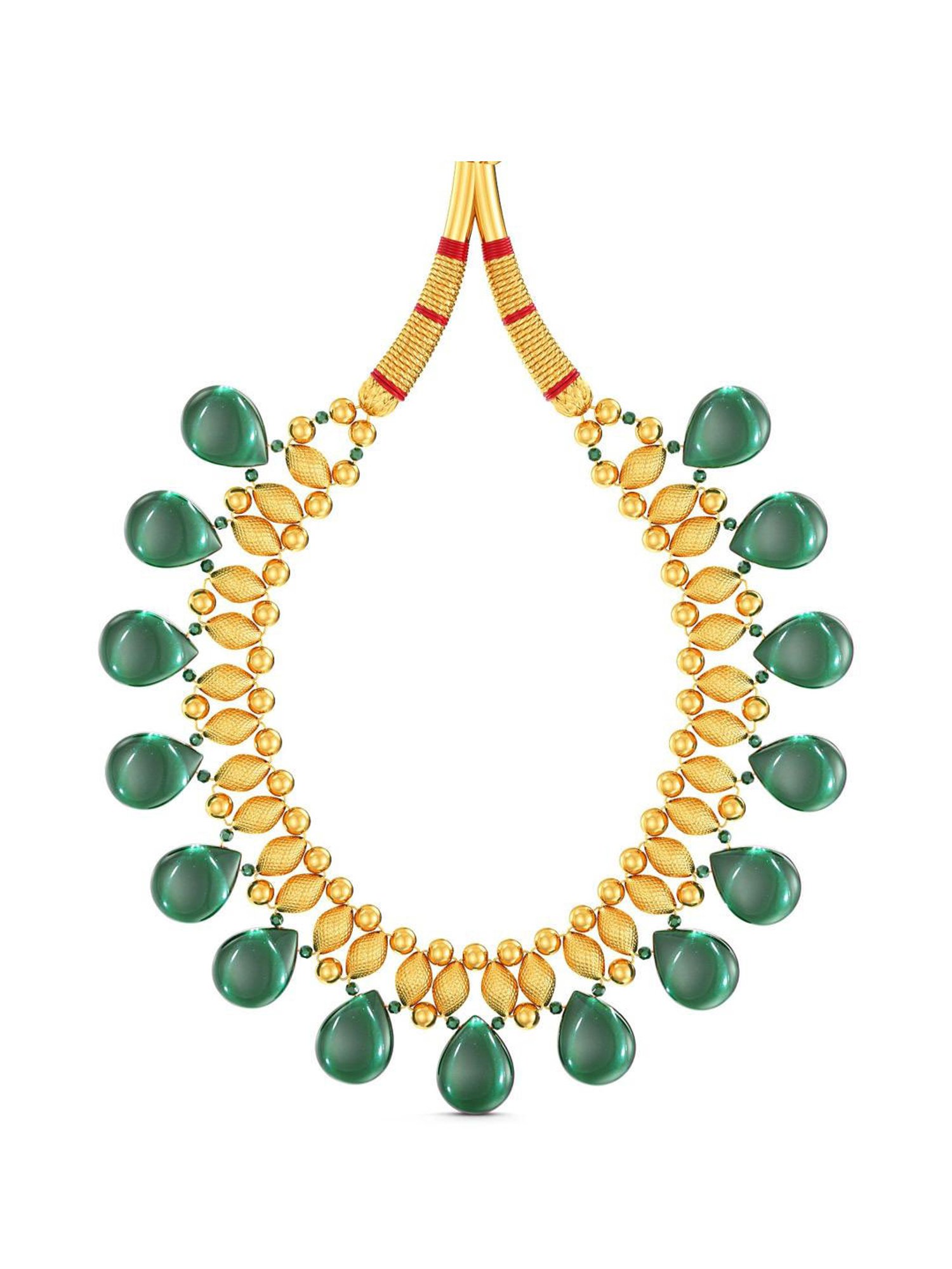 CKC Repouss&iquest; Work Rudraksha Gold Extender Neck Chain: Spiritual Elegance