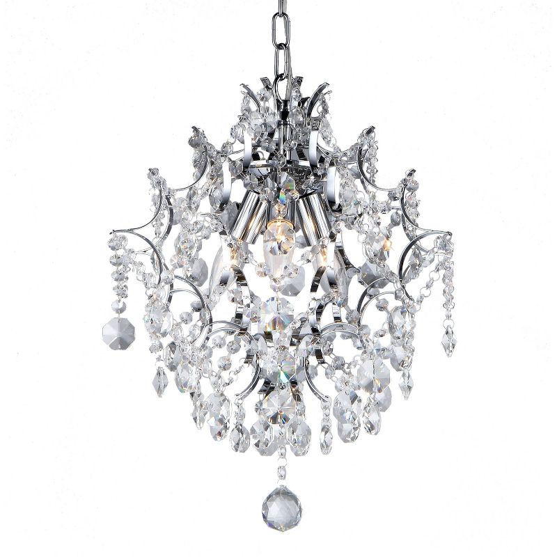 18" x 17" x 17" 3 Light Crystal Chandelier Silver - Warehouse of Tiffany