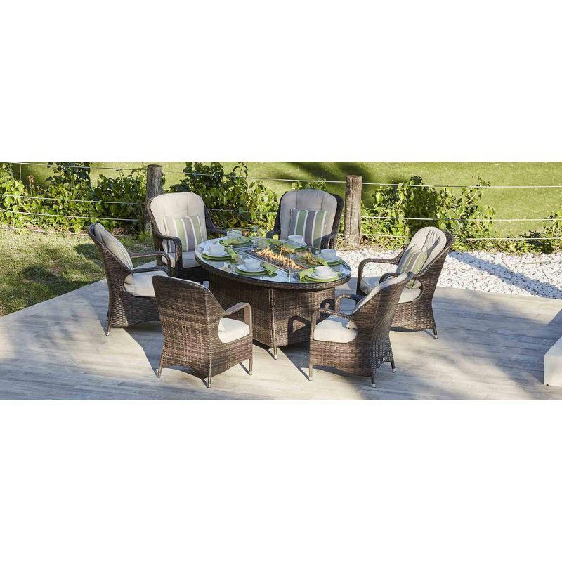 7pc Classic Outdoor Patio Dining Set Gray Wash - Saracina Home