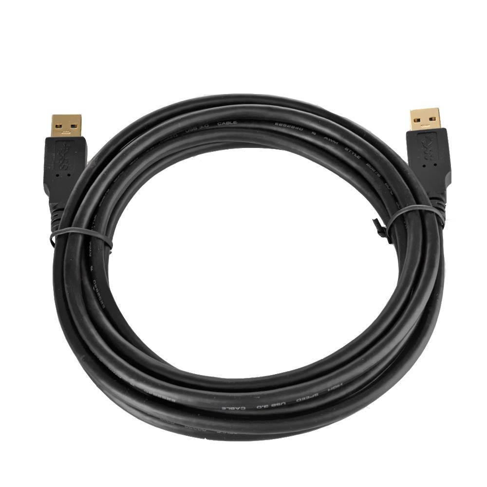 USB 3.0 Cable A-Male to A-Male (15 FT) Type A to A Male Premium Gold Plated SuperSpeed USB Adapter Connector Coupler Bi-Directional Extension Cord Wire Plug - Black