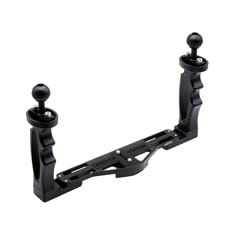 Underwater Camera Tray,  Aluminum Underwater Tray with 1" Ball Head Connect with Diving Light for Underwater Camera Housings