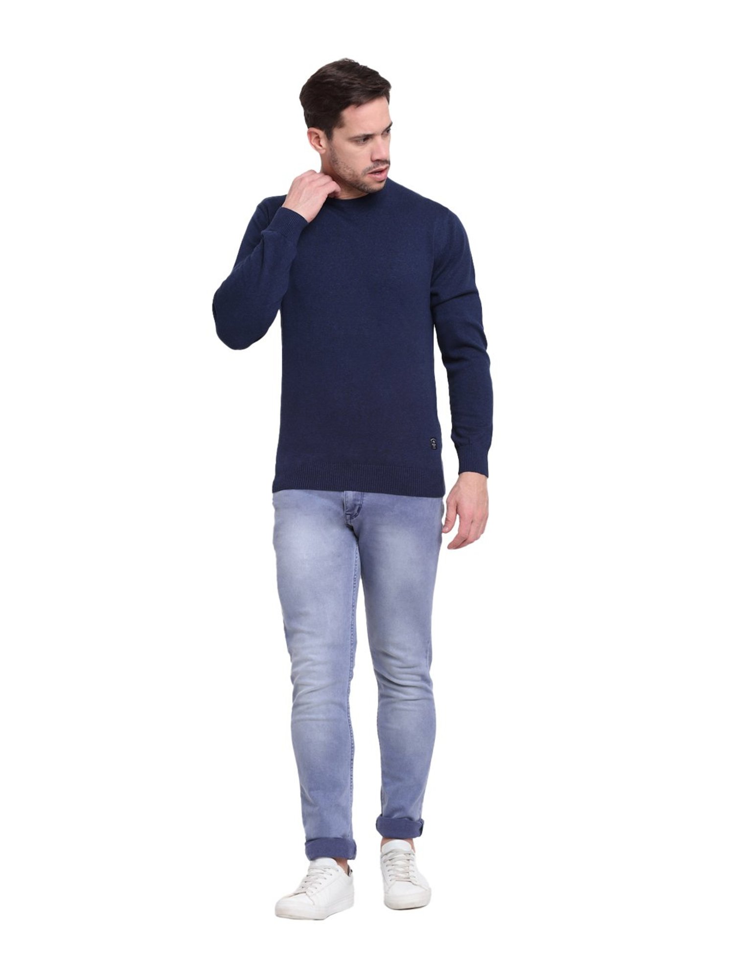 Cantabil Indigo Melange Regular Fit Pullover
