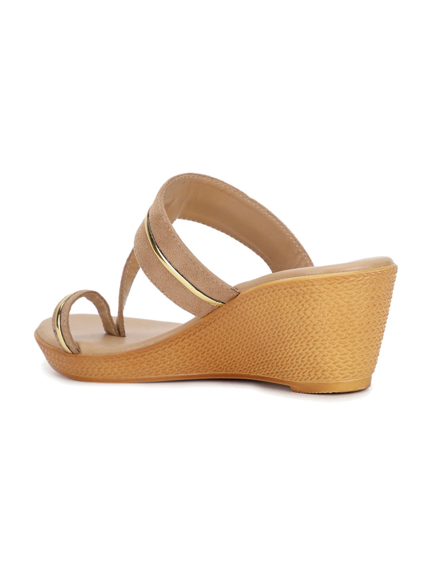 Bata Women's Beige Toe Ring Wedges