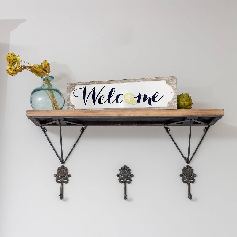 7" x 27" Lemon Welcome Sign Enamel on Wood - New View