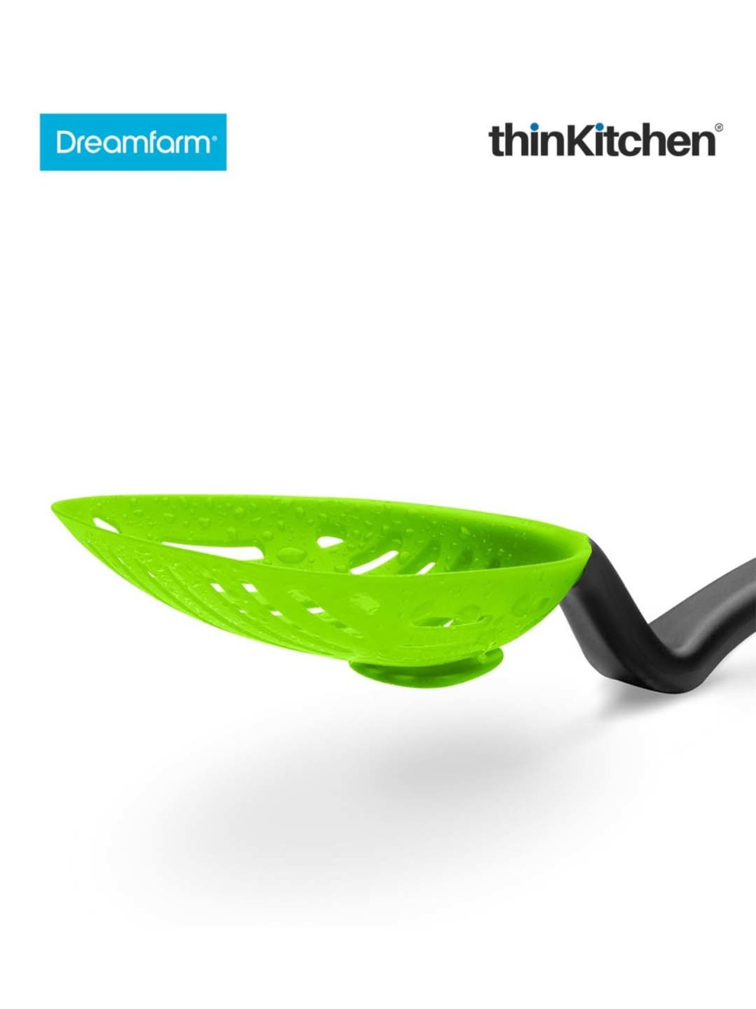 Dreamfarm Green Nylon Lestrain Drip-Catching Sit-Up Scoop Strainer