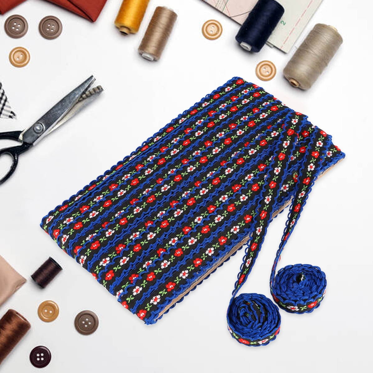 Ethnic Style DIY Clothing Accessories Embroidery Lace Flower Pattern Embroidered Lace Narrow Fashion Ancient Costume Lace (1)