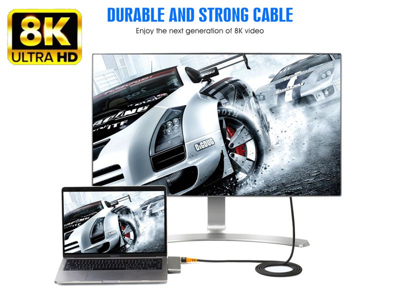 8K HDMI Cable 10ft, iXever Ultra HD High Speed 48Gpbs HDMI 2.1 Cable 8K@60Hz 4K@144Hz eARC HDR10, HDCP 2.2, Compatible with Dolby Vision Xbox PS4 PS5 Apple TV 4K Roku Fire TV Switch Vizio