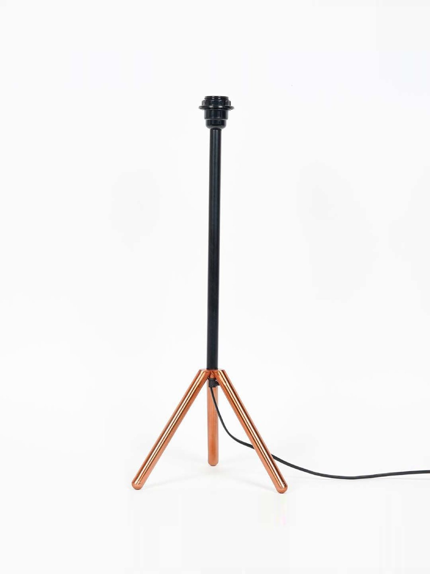 Kapoor Lamp Shades Black & Copper Metal Mizuko Table Lamp With Linen Shade