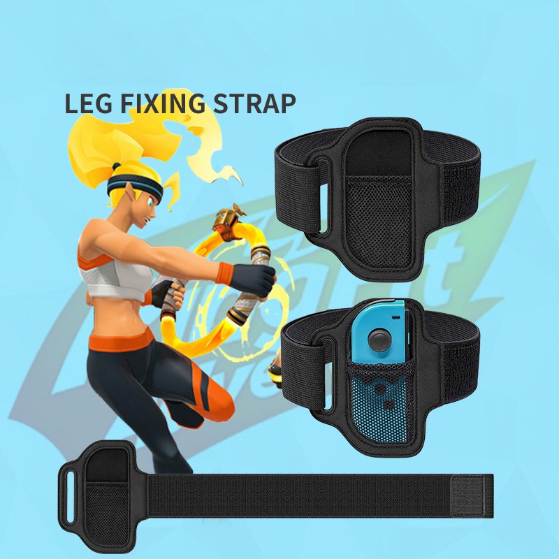 Adjustable Elastic 56cm Leg Fixing Strap Sport Band + Non-Slip Ring-Con Grips For Nintend Switch Joy-con Ring Fit Adventure Game