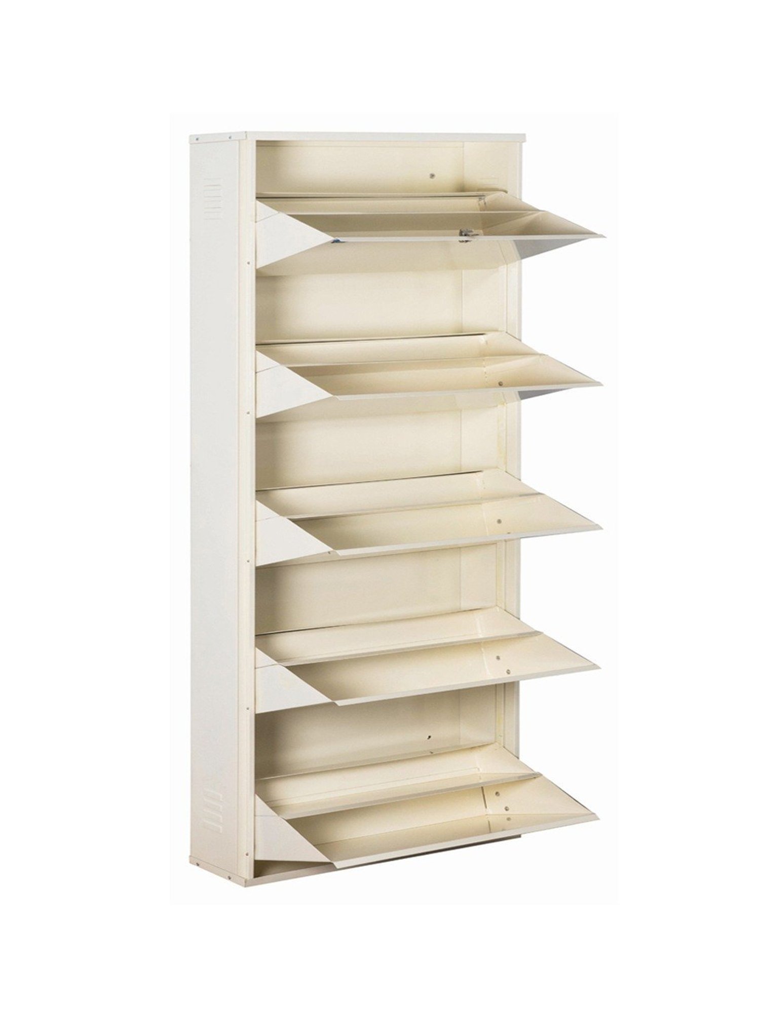 Delite Kom Metal Shoe Rack - 24" 3 Shelf, Ivory Green, PowderCoat, Wall Mount, DIY