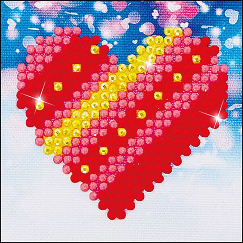 Diamond Dotz Diamond Embroidery Facet Art Kit 2.8"X2.8"-Patchwork Heart W/Frame