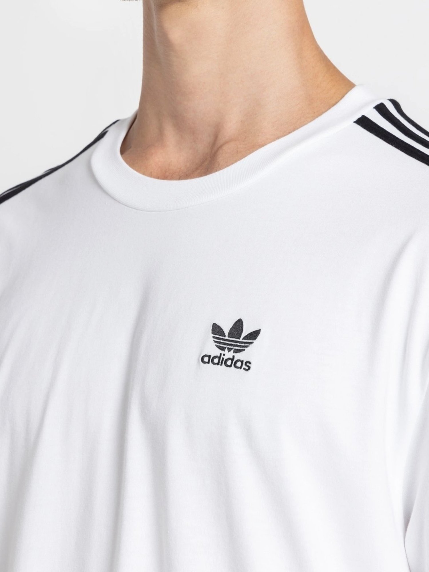 Adidas Originals White Cotton Oversized Logo Printed T-Shirt