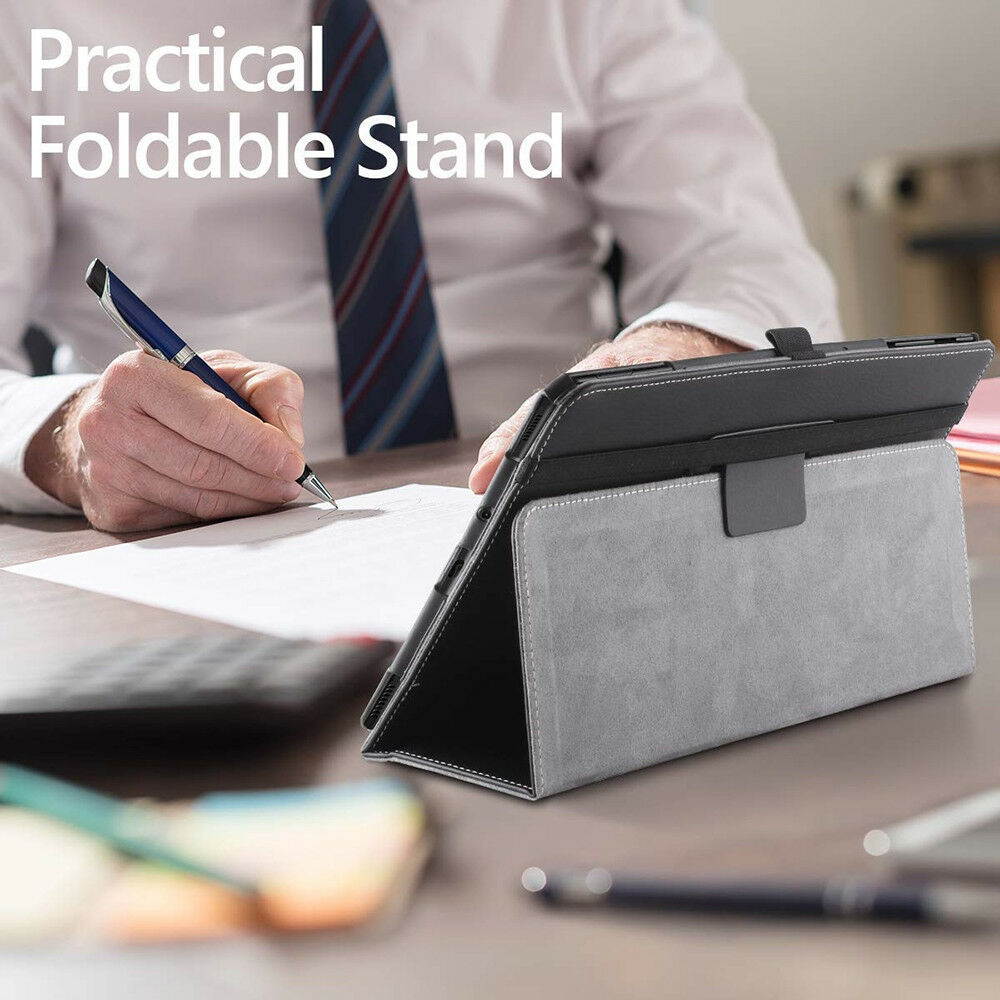 Leather Case For Galaxy Tab S4 10.5 Tablet Cover [w/Auto Sleep/Wake] Black