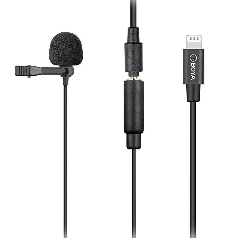 Lavalier Lightning Microphone for iOS iPhone 11 Vlog, 20 ft/6m  by-M2 Lapel Universal Mic with Lightning Plug Adapter for iPhone 11 10 X 8 7 MAC YouTube Video Facebook Live