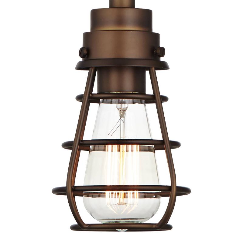 Franklin Iron Works Oil Rubbed Bronze Mini Pendant Light 5" Wide Rustic Farmhouse LED Edison Fixture Kitchen Island Dining Room