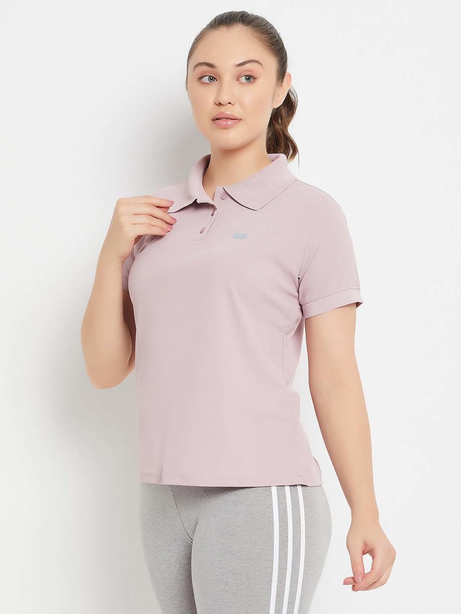 Clovia Purple Regular Fit Sports T-Shirt