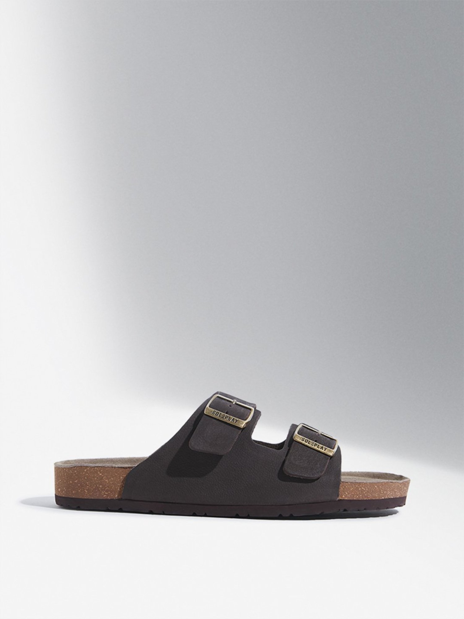 SOLEPLAY by Westside Dark Brown Dual-Strap Slip-On Sandals