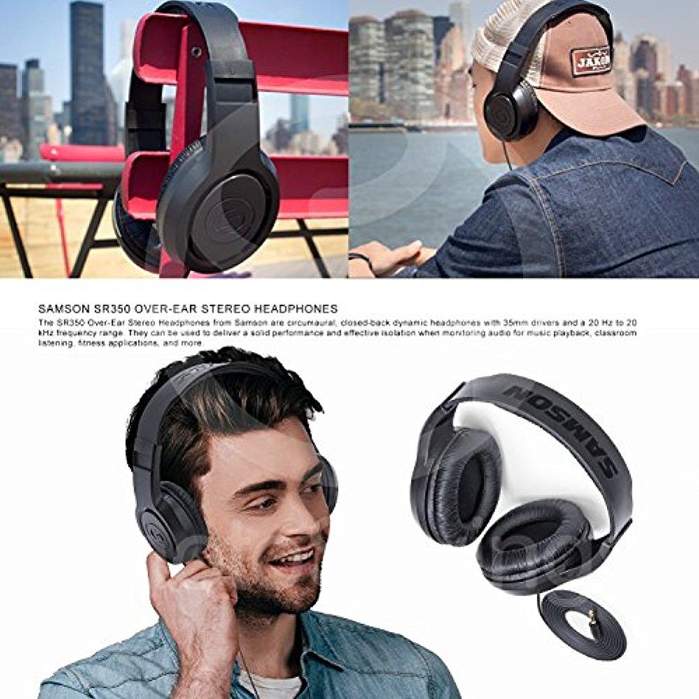 Behringer XENYX 1202 12 Channel Audio Mixer and Deluxe Bundle w/ Samson Dynamic Mic + Closed-Back Headphones + Desktop Mic Stand + More