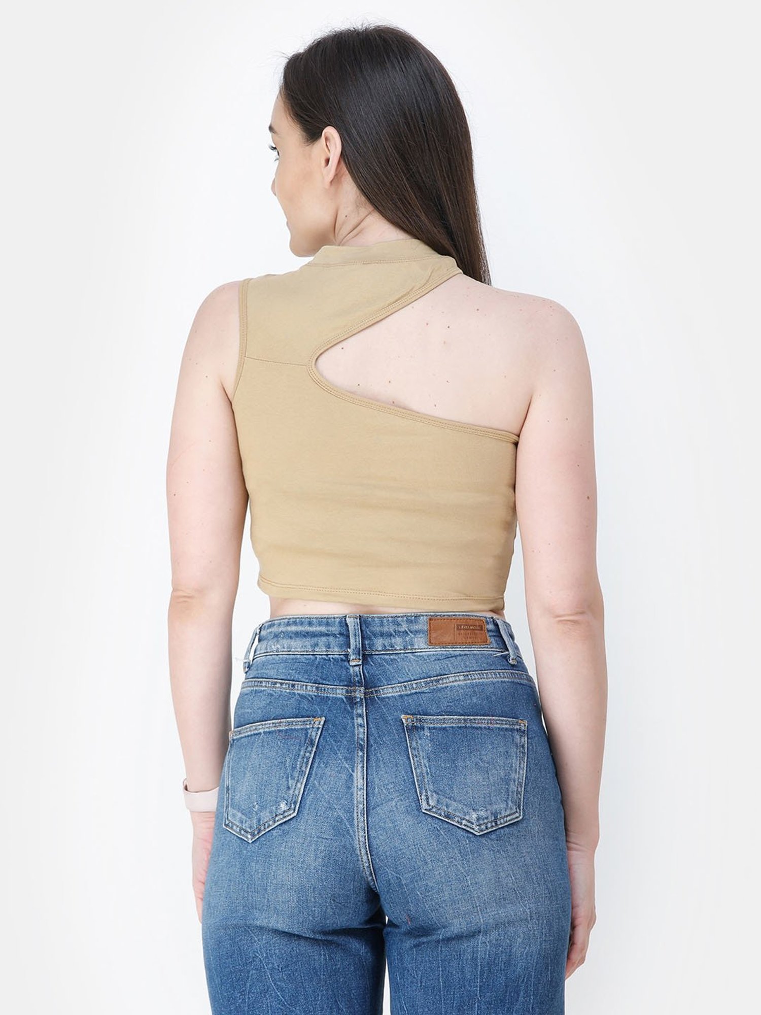 Cation Beige Crop Top