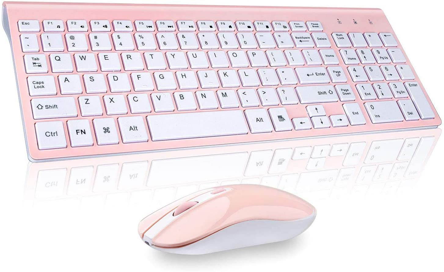 Wireless Keyboard Mouse Combo, Cimetech Compact Full Size Wireless Keyboard and Mouse Set 2.4G Ultra-Thin Sleek Design for Windows, Computer, Desktop, PC, Notebook, Laptop