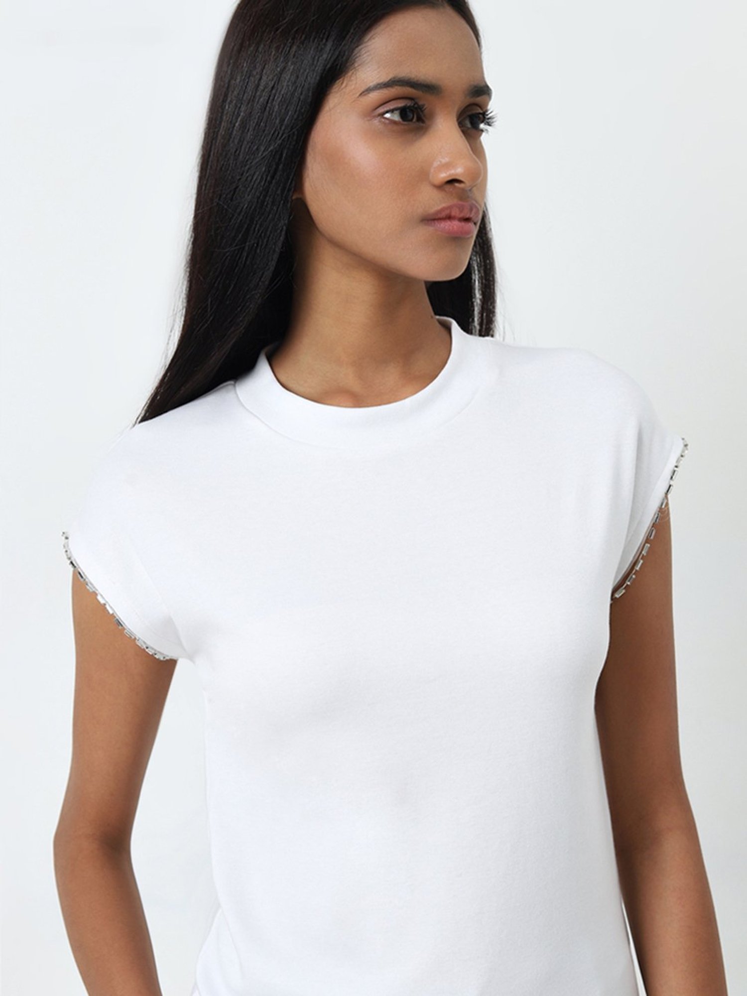 Wardrobe by Westside White Embellished Top