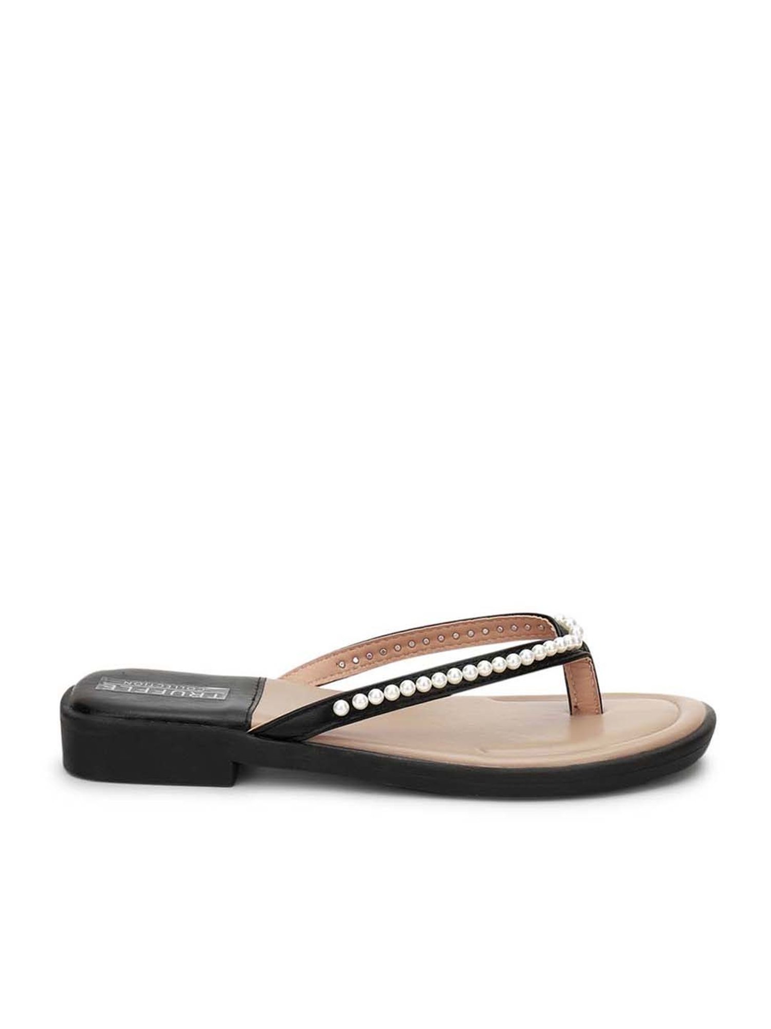 Truffle Collection Women's Black Thong Sandals