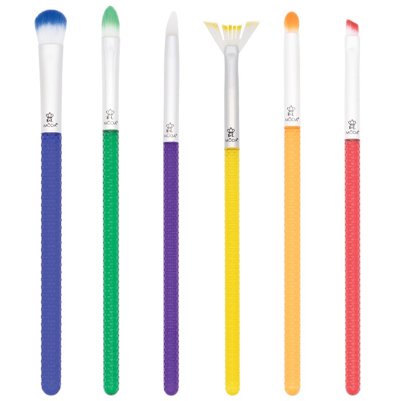 MODA Brush Rainbow 14pc Makeup Brush Bundle with Rainbow Zip Case