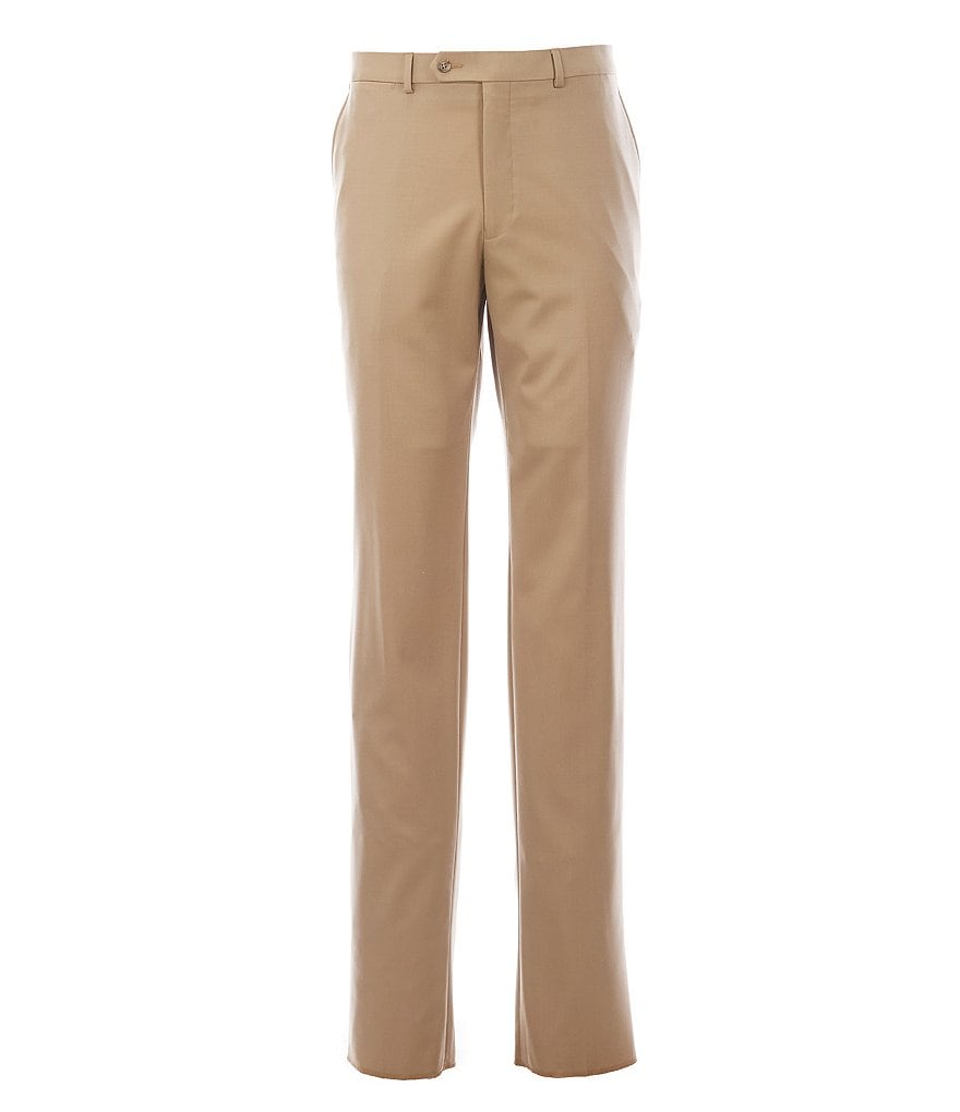 Hart Schaffner Marx New York Tailored Luxe Soft Modern Fit 1005 Wool Flat-Front Dress Pants